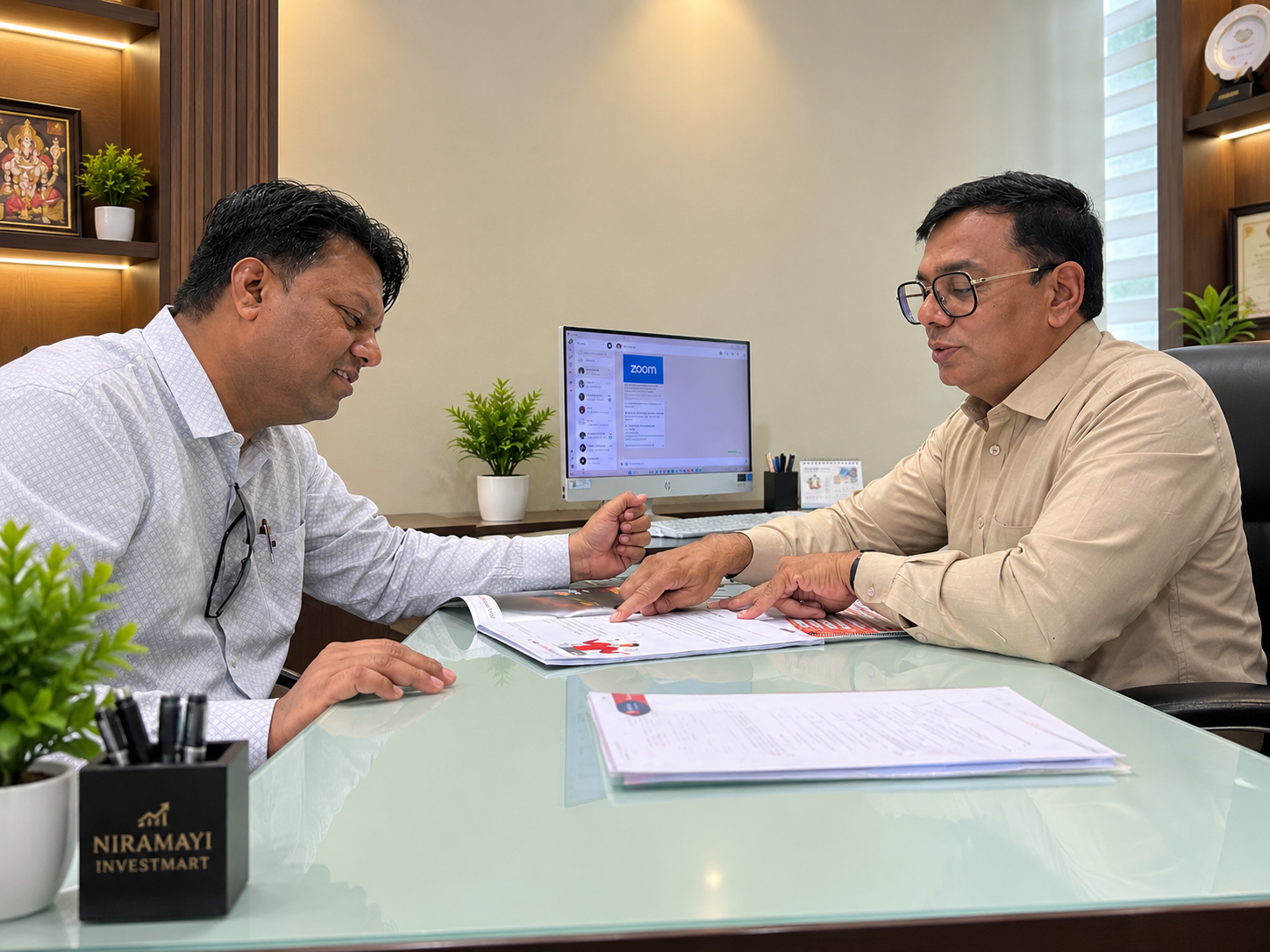Client consultation in a modern office